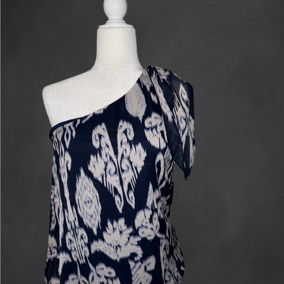 NWT Navy and White One-Shoulder Dress - Picture 1 of 3
